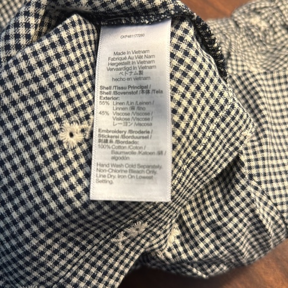 NWT Madewell Embroidered Gingham Shirred Puff Sleeve Top - Picture 6 of 7